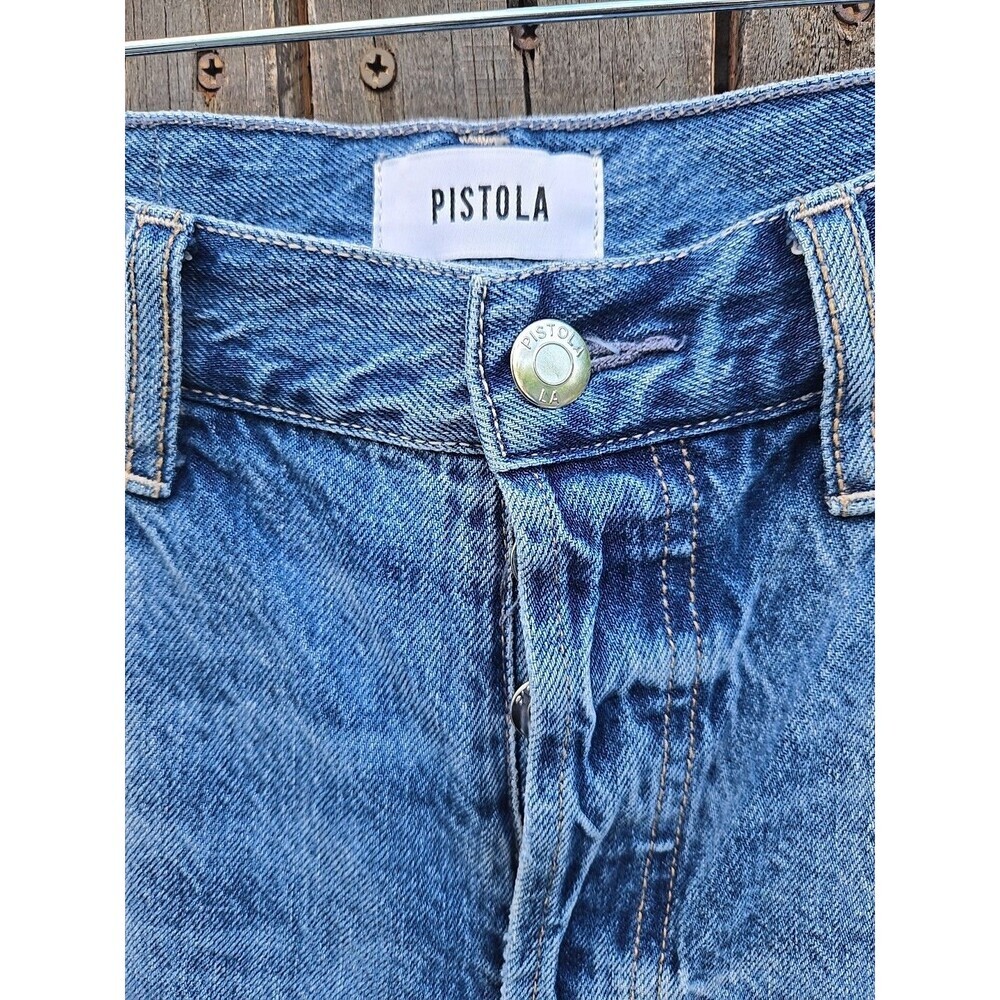 Pistola Denim Women’s Size 27 Distressed Straight Leg Jeans Blue Wash - Picture 4 of 12